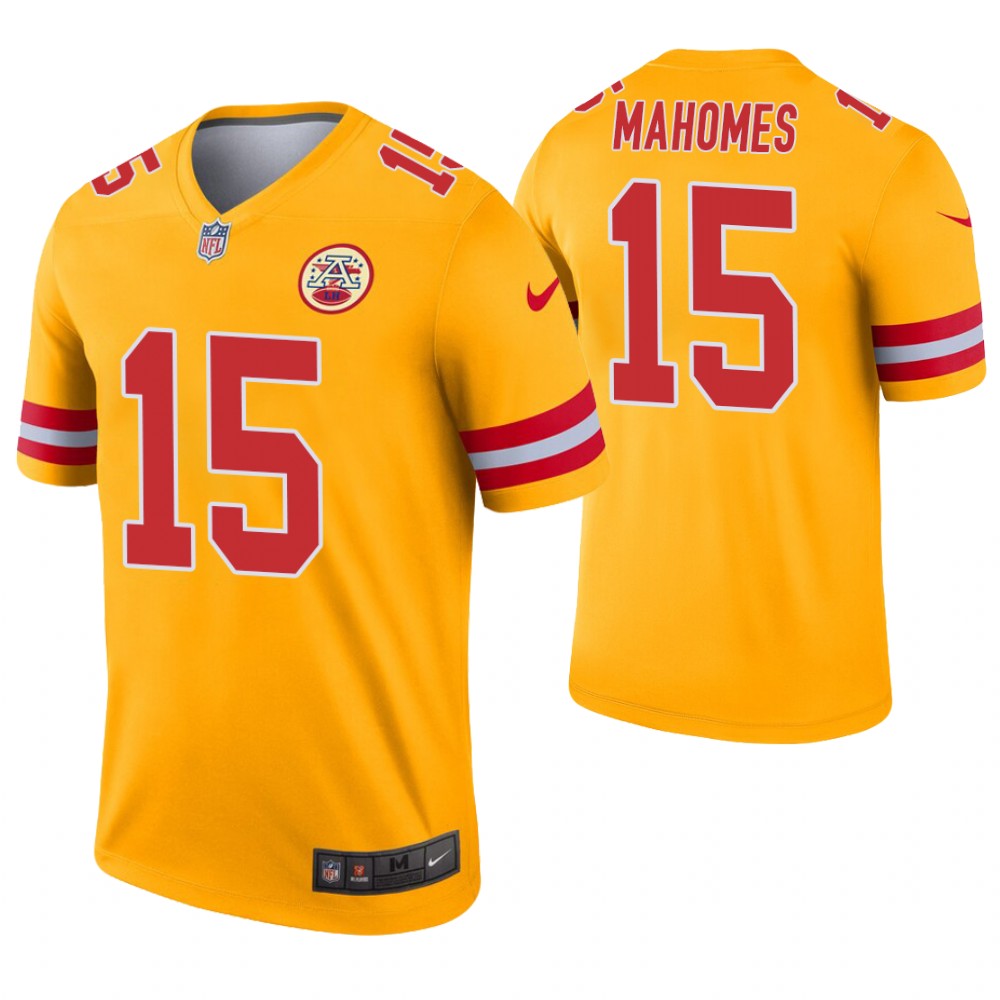 Men Kansas City Chiefs 15 Mahomes yellow Nike Limited NFL Jersey